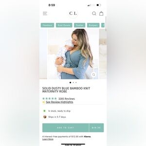 Caden Lane dusty blue robe